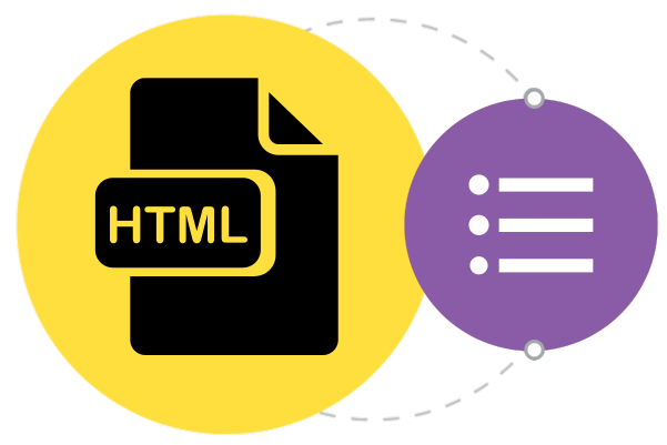 HTML link dan list
